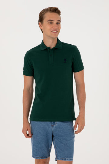 USPA Polo Shirt Men Dark Green VR079 USPOM284 USPA LOGO US POLO ASSN.